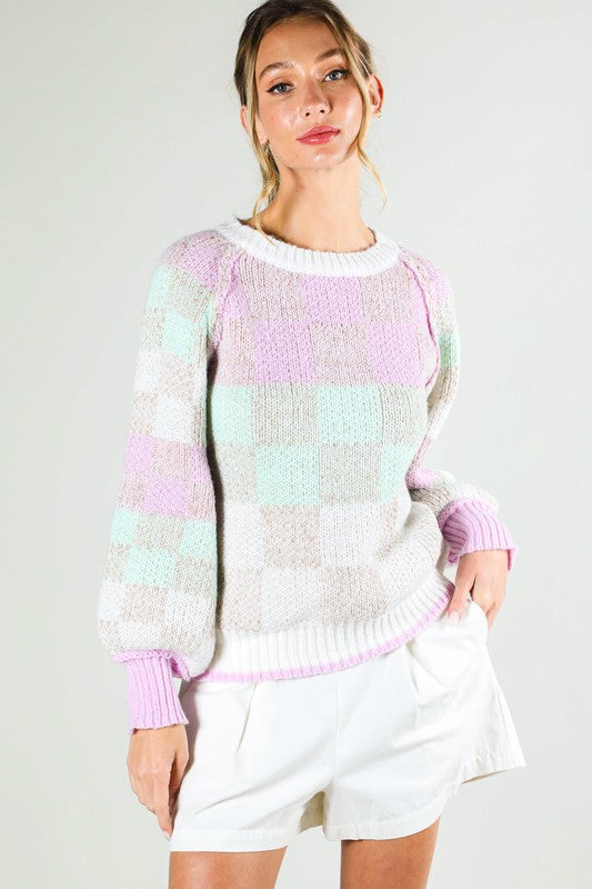 Long Sleeve Colorblock Sweater