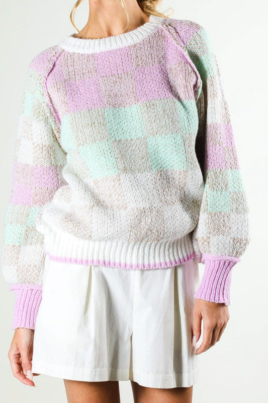 Long Sleeve Colorblock Sweater