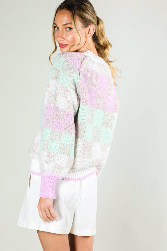 Long Sleeve Colorblock Sweater