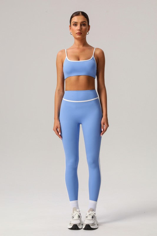 Contrasting Piping Workout Set