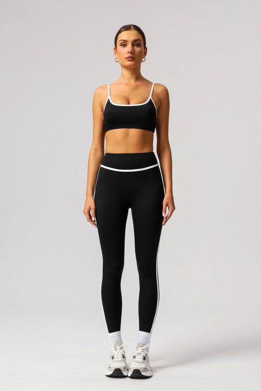 Contrasting Piping Workout Set
