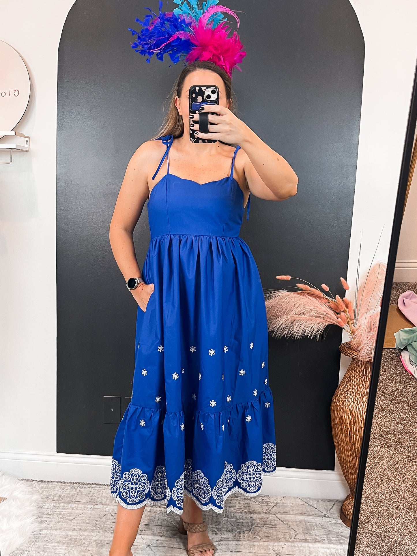 Royal Blue Embroidered Dress