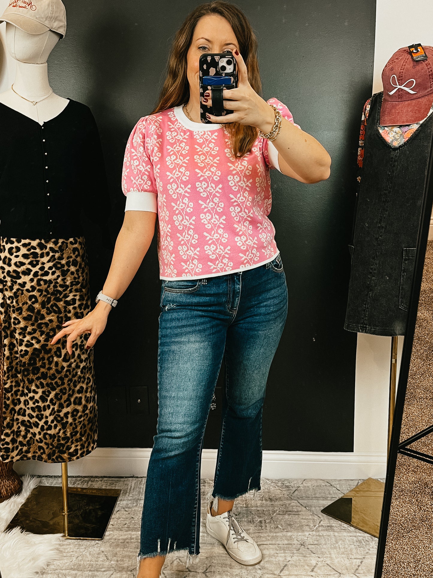 Pink Floral Sweater