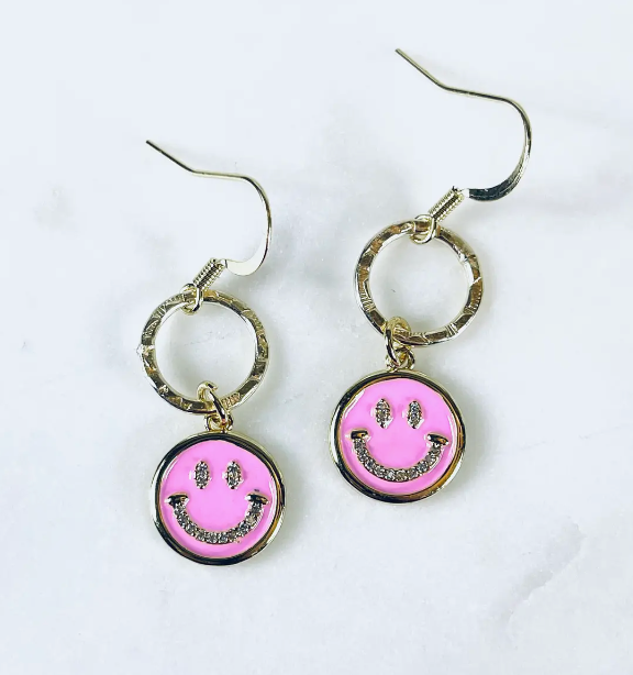 Smiley Face Dangle Earrings