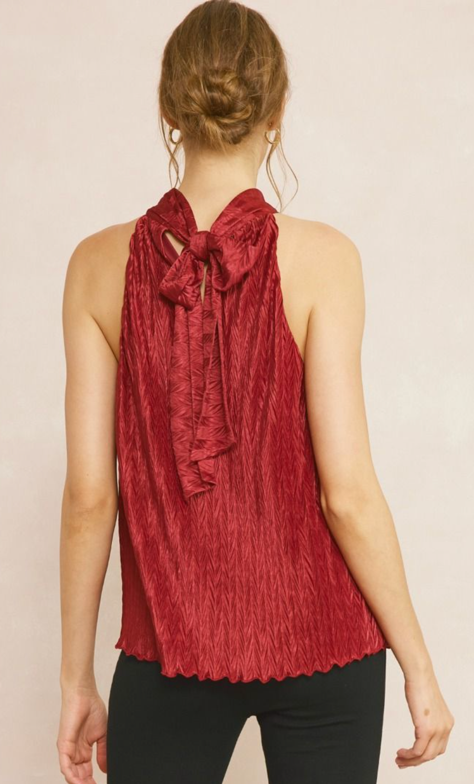 Shimmery Halter Style Satin Blouse