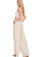 Linen Blend Elastic Waist Pant