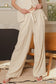 Linen Blend Elastic Waist Pant