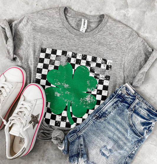 Shamrock Checkered Graphic Tee