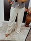Linen Blend Elastic Waist Pant