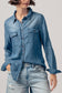 Classic Tencel Utility Casual Button Down Chambray Shirt